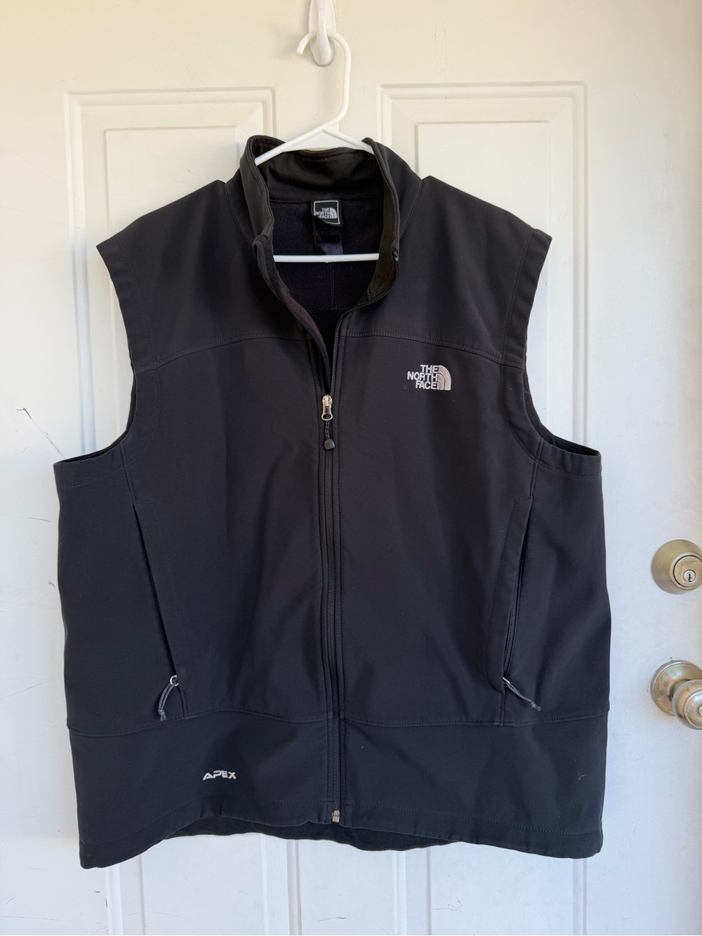 The North Face Vest Mens XL Black TNF Apex Softshell Sleeveless Outdoor Hiking